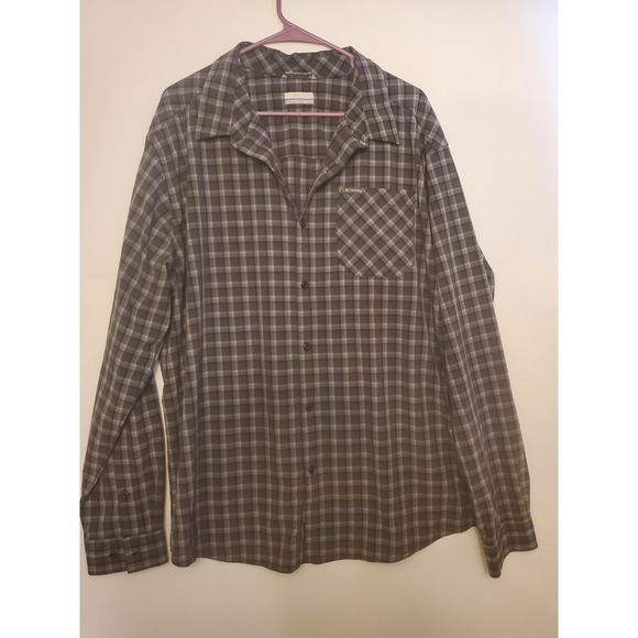 Columbia Other - Columbia‎ Plaid Button Up Long Sleeve Shirt Mens Size XXL Gray Black
